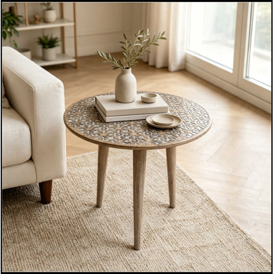 Table de bout ronde avec pieds robustes