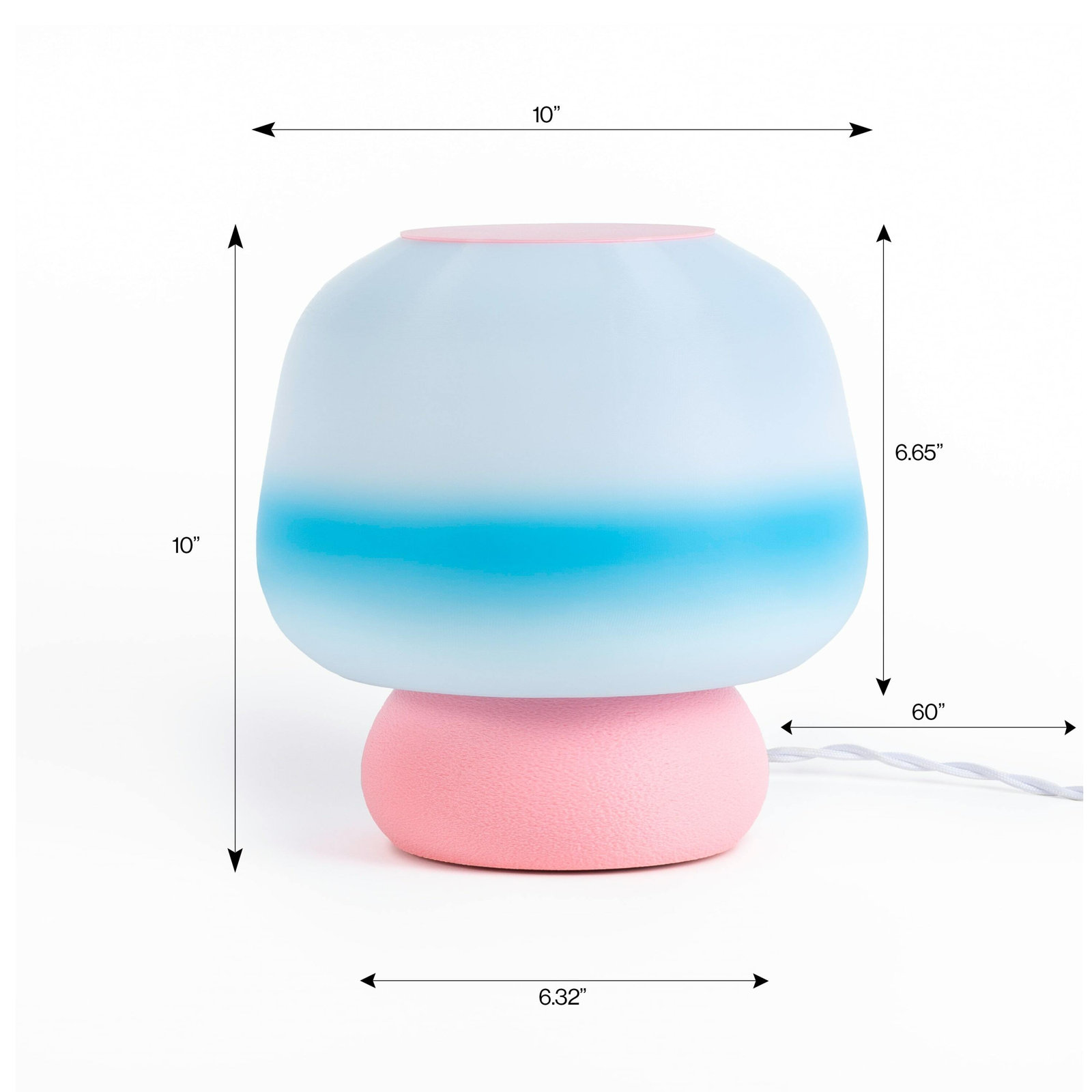 Dimmable Novelty Lamp, Blue/White, Light Pink