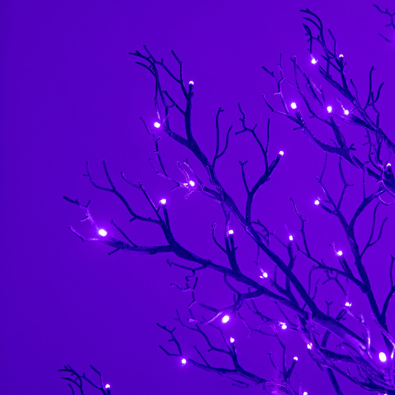 6' Halloween Black Willow LED Tree