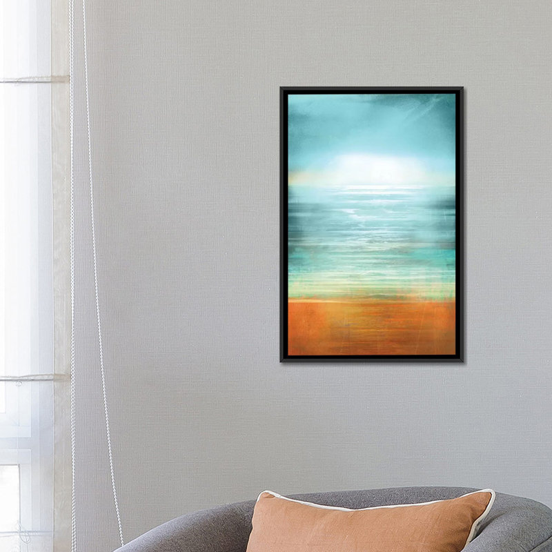 «Ocean Abstract», reproduction d'impression sur toile, H 60 po x l 40po x P 1,5 po, Toile avec cadre noir, Pas de tapis