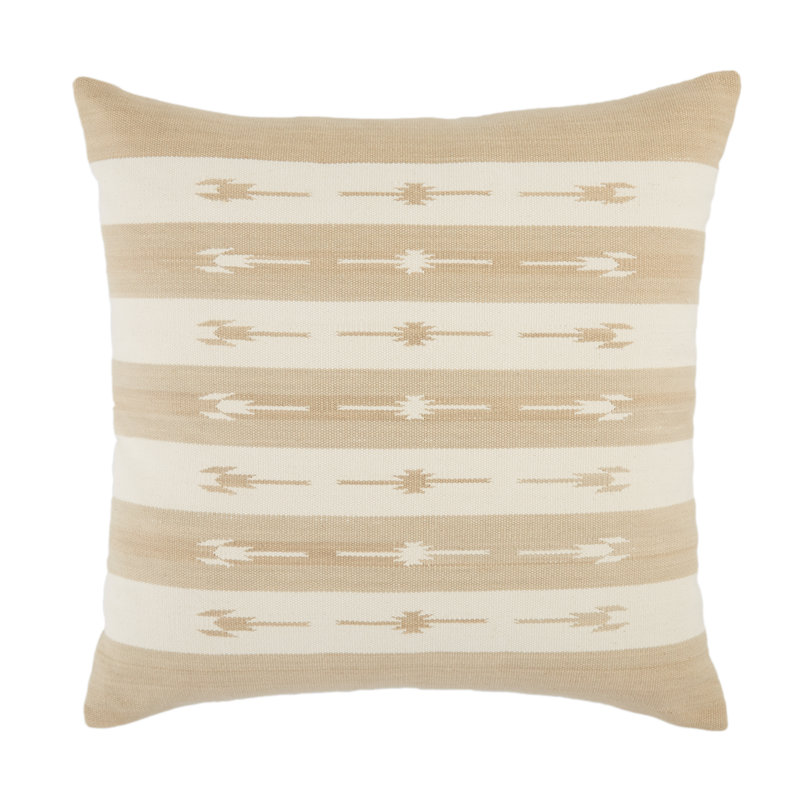 Coussin 100% coton Estela, Taupe, Duvet