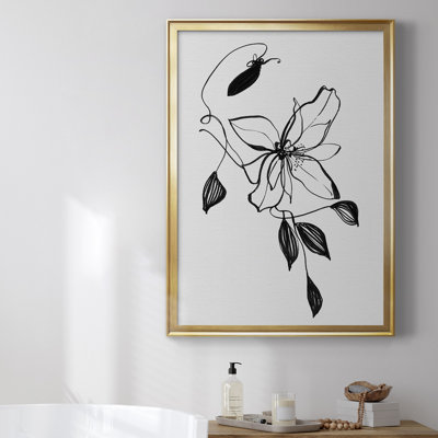 Wild Clematis I, toile encadrée de qualité supérieure - prête à être accrochée