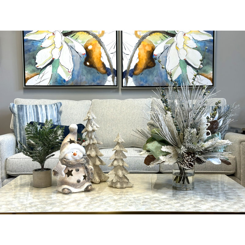 Snow Pine, Berries and Magnolia Leaves Holiday Floral