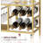 3-Tier Gold Bar Cart With Wheels & Handle, Beverage Cart With Wine Rack & Glass Holders For Home Kitchen Dining Room