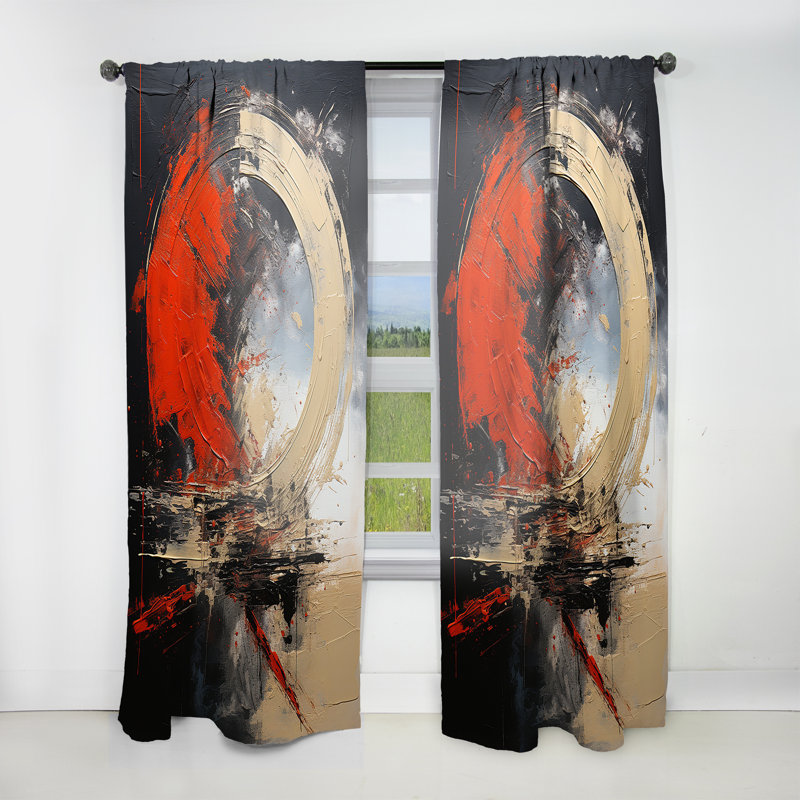 Aubry - Abstract Painting Curtain - Room Darkening Abstract Curtain - 1 Panels, 52" W x 108" L