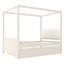Lit plateforme double avec tête de lit tapissier, lit gigogne simple et 3 tiroirs, cadre de lit à baldaquin princesse pour enfants, rangement et assemblage facile, beige.-308120065-308120068