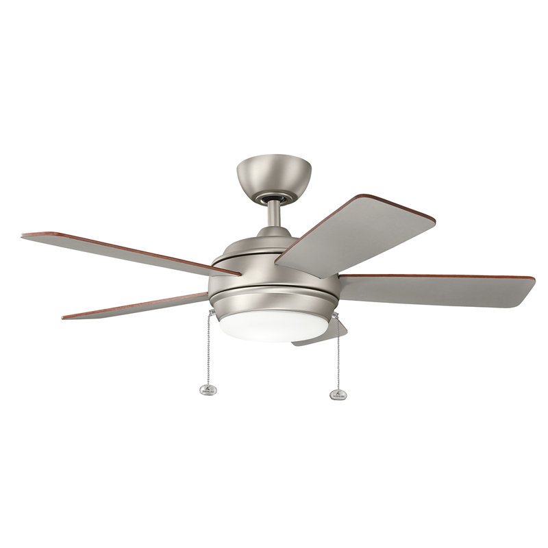 Ventilateur de plafond d'intérieur en nickel brossé Kichler Starkk, Nickel brossé avec pales argent