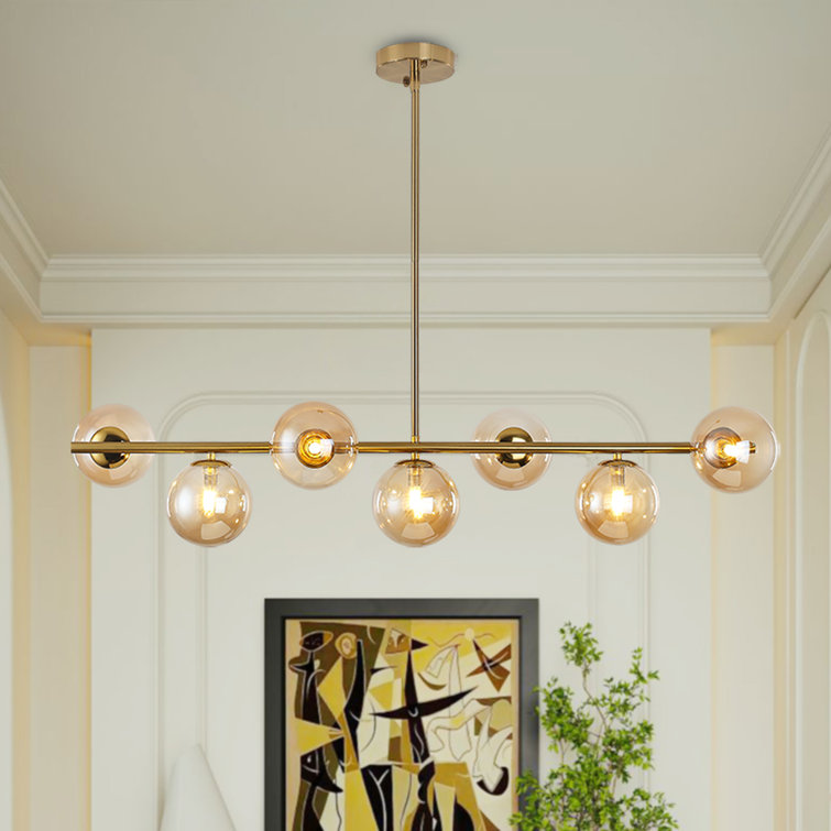 Kason Modern 7-Lights linear globe chandelier