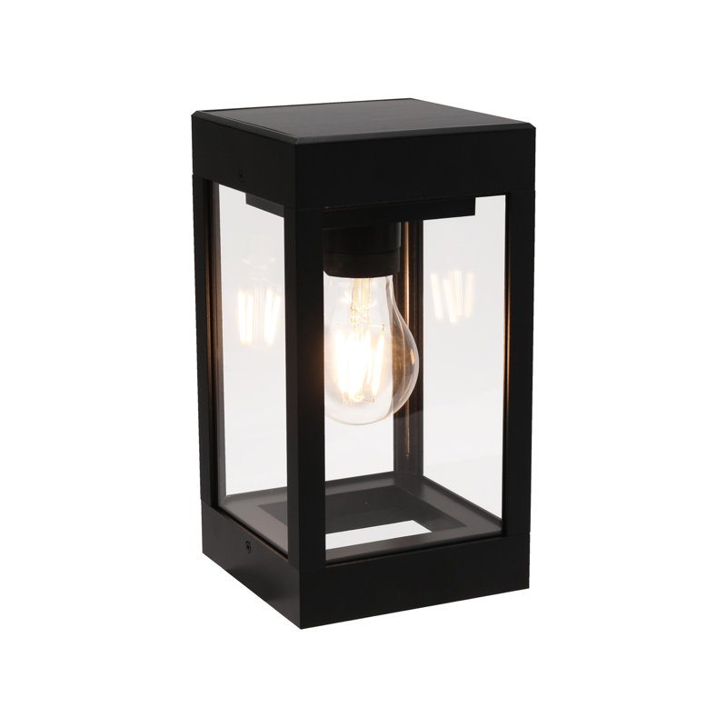 Wodina Outdoor Aluminum Solar Wall Lantern with LED Edison Bulb