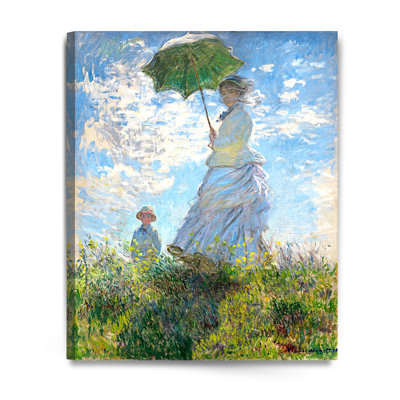 «The Walk, Woman with a Parasol» (1875) par Claude Monet, reproduction d'art sur toile, estampe numérique