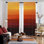 2Pcs rideaux dégradés dégradés orange brun, rideaux à rayures abstraites modernes pour le salon, poche à tringle de cuisine, rideau filtrant la lumière