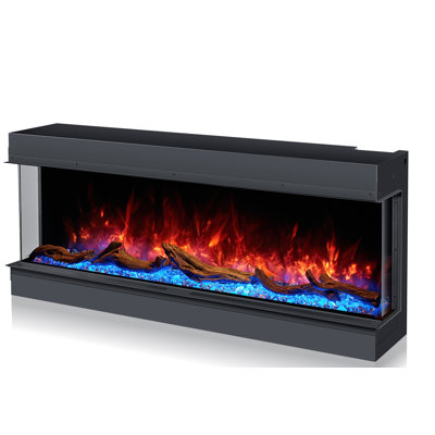 Prower 3-Sided Smart Wi-Fi Electric Fireplace with RGB LED Technology 
