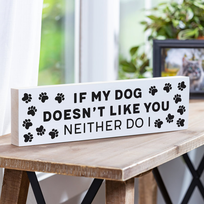 Plaque de cheminée en bois «Just For Laughs» If My Dog Don't, L 18 po x H 5 po