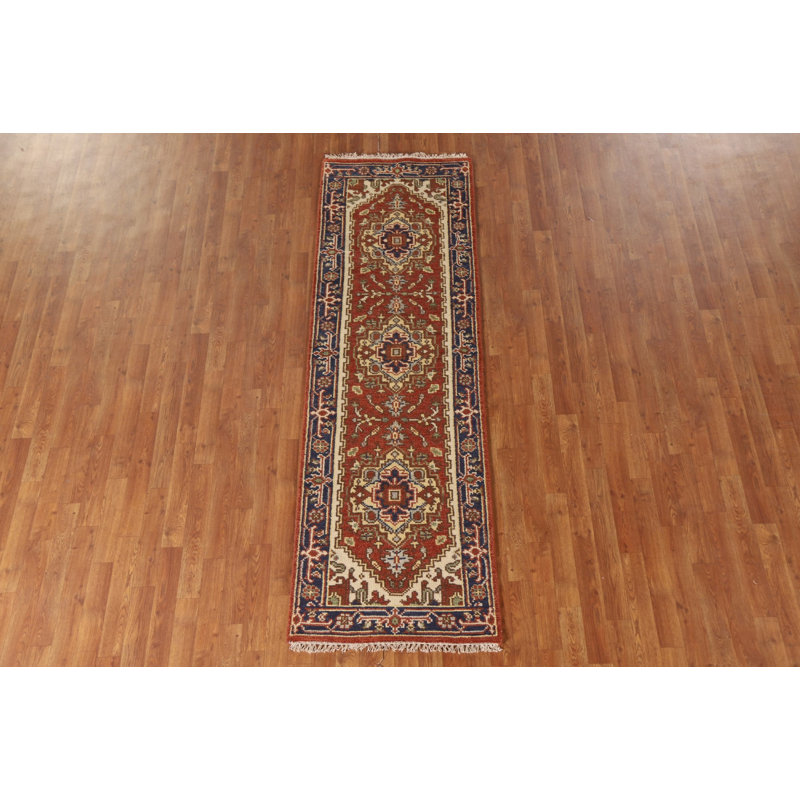 Tapis de couloir indien orange 3x8