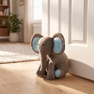 Elephant Door Stop in Hand Felted Wool