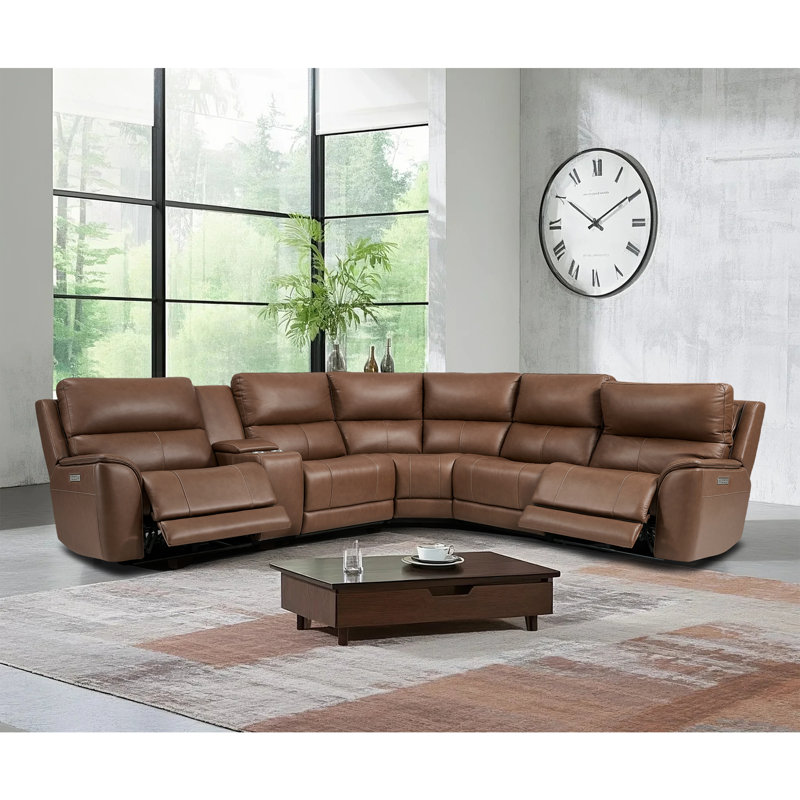 Canapé modulaire inclinable surdimensionné en cuir surdimensionné triple avec soutien lombaire à appui-tête sans gravité