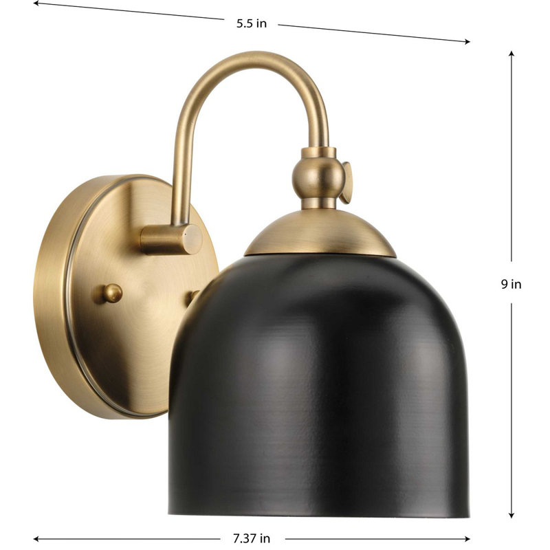 Anitra Dimmable Vanity Light, Vintage Brass/Black