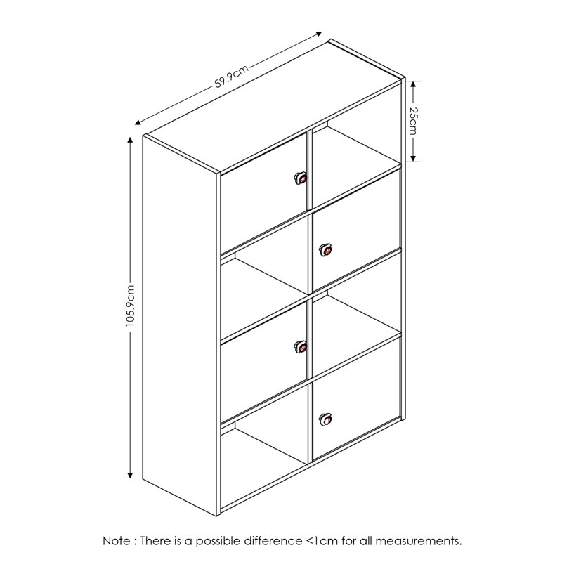 105.9cm H x 59.9cm W Cube Bookcase, Light Cherry