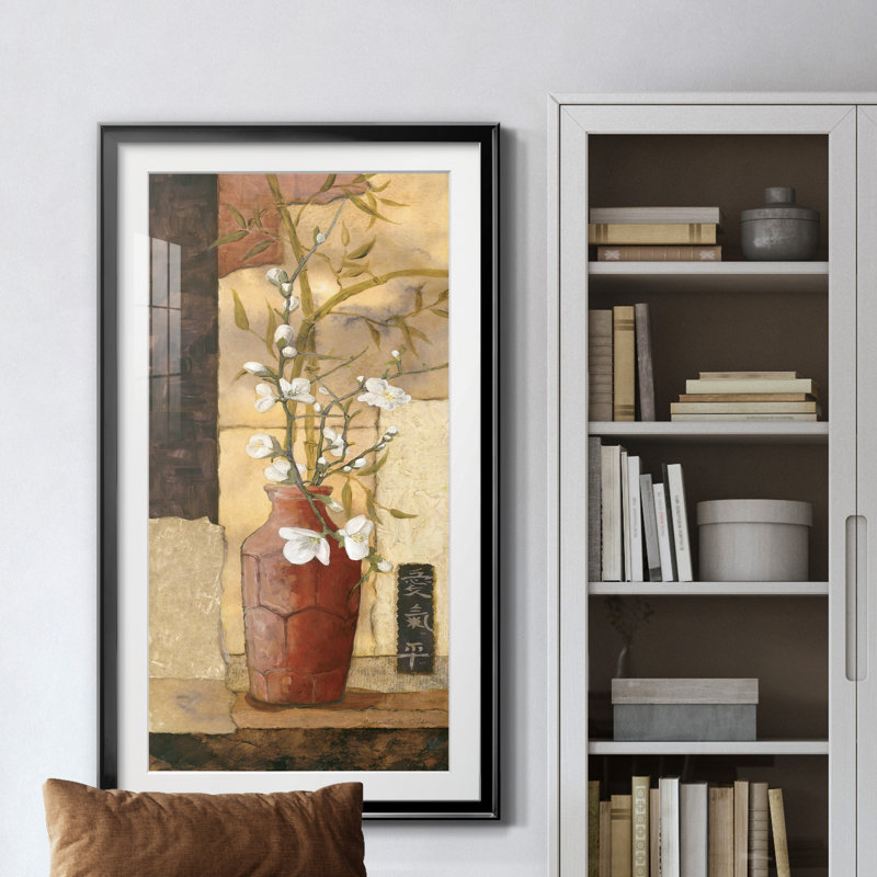 Mandarine II - Peinture encadrée, H 14,5 po x l 26,5 po x P 1,5 po, Noir