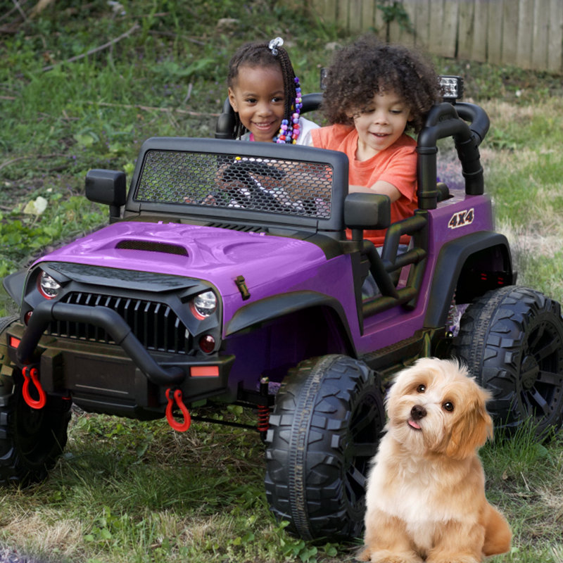 Ride-On Jouets Outfunny 24 volts véhicules tout-terrain à piles avec télécommande, Mauve