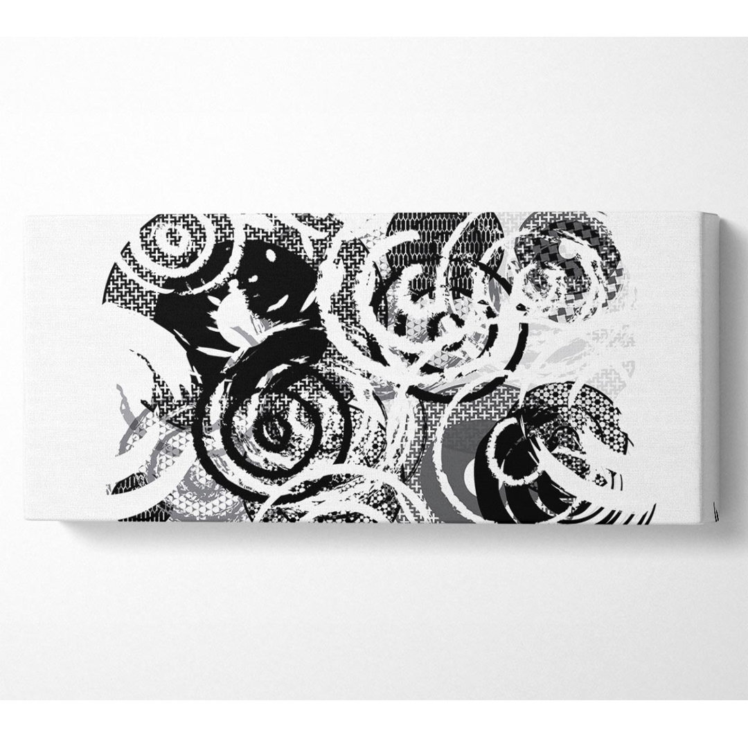 Swirls Of Circles B N W - Kunstdrucke auf Leinwand