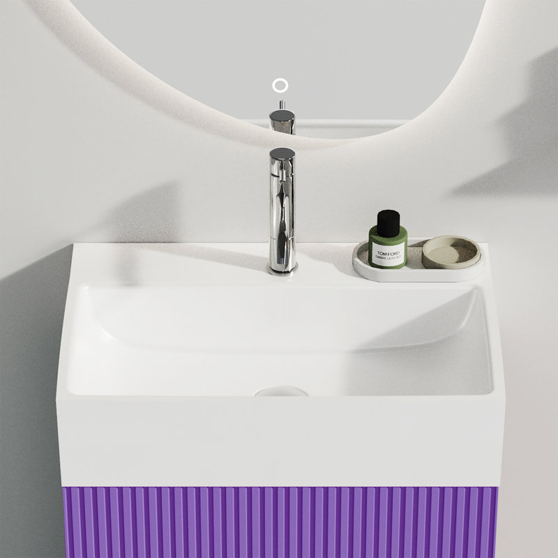 20" X14" Integrated  Ceramic Bathroom Sink With 1 Faucet Hole & Overflow In White