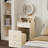 Makeup Vanity Desk With Mirror And Light, 3 In 1 Vanity Desk Set With Storage Hidden Stool, Charging Station And Open Storage Space, Compact Dressing Table
