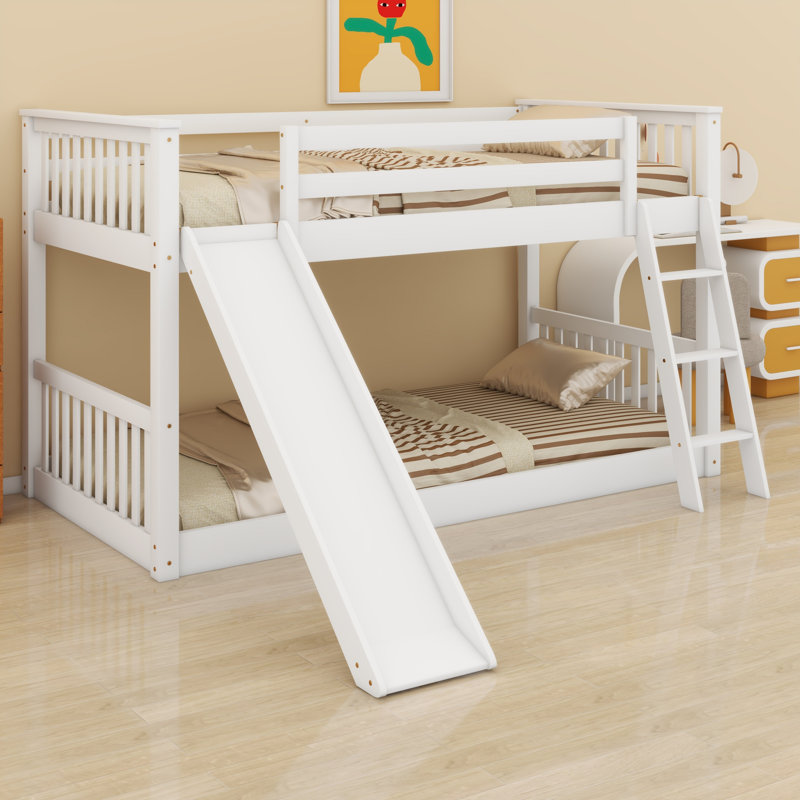 Lit superposé Cozy Kids avec glissoire et échelle, Grey