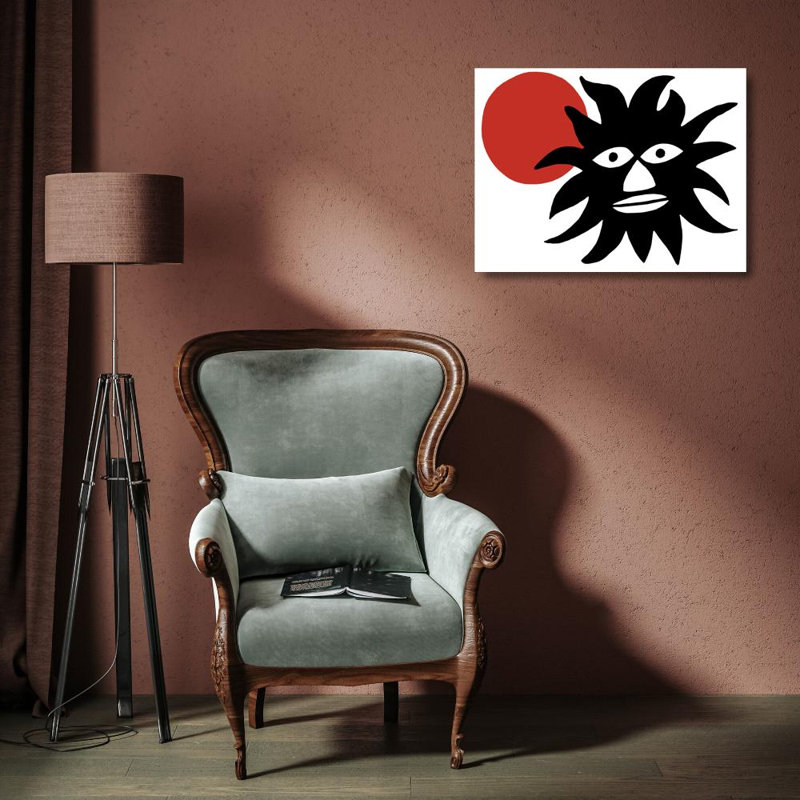 Soleil rouge, H 14 po x l 18 po