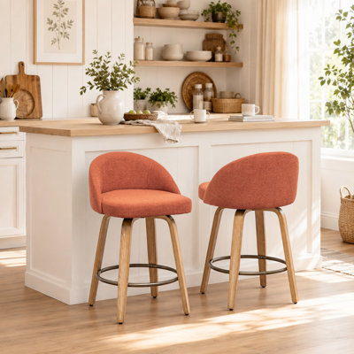 Tabourets de bar pivotants en velours Louise