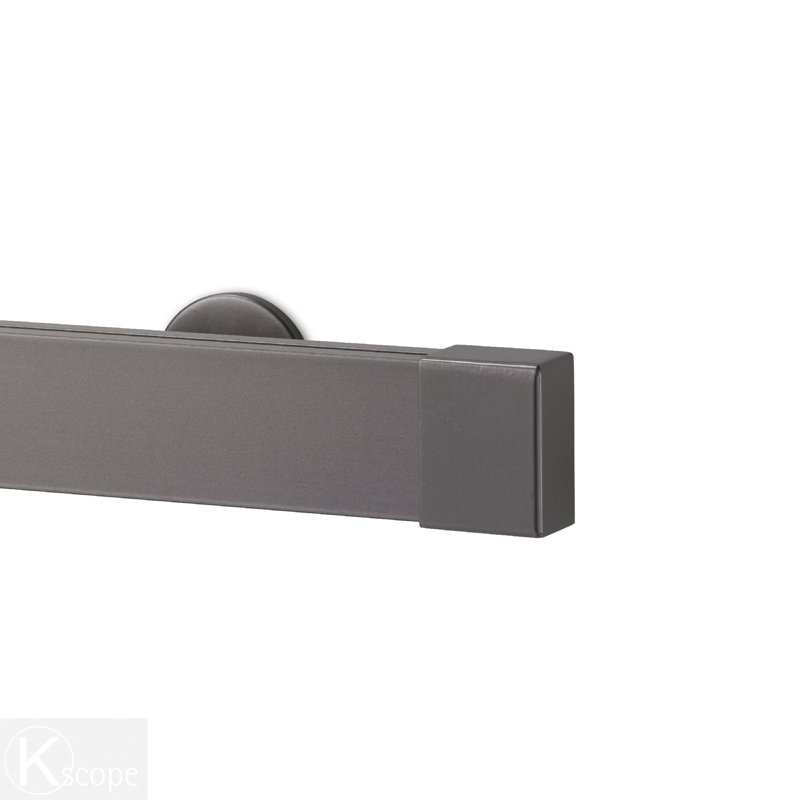 Tringle à rideaux simple décorative en aluminium à traverse Cardwell, Argent antique, 84 po