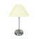 Brushed Chrome Table-lamp Complete With 12 Inch Cotton Coolie Shade – Navy