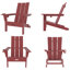 Ensemble de 2 chaises Adirondack pliables en PEHD avec support pour téléphone portable Maillet (ensemble de 2)-124605916-133403031