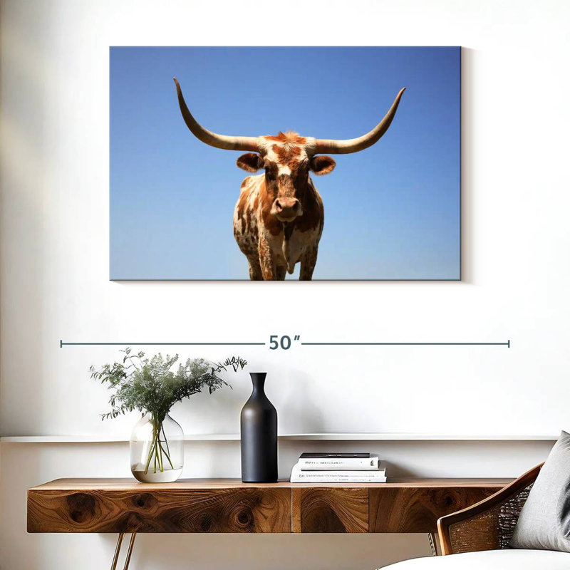 Longhorn Cattle Portrait, 26" H x 39" W
