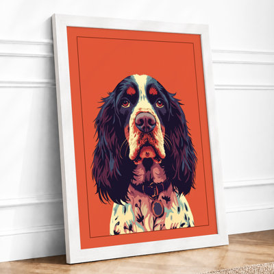 Spaniel Portrait Modern - Framed Print