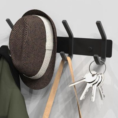 Crochets muraux, crochets à serviettes en aluminium robustes pour suspendre un manteau, un chapeau, une clé, des vêtements, un crochet de placard pour la cuisine, la salle de bain, le bureau (paquet de 4 crochets en forme de «C»)