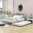 Maroma Metal and Wood Platform Bed with Twin Size Trundle-1049616843-1049616853
