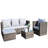 Outdoor garden patio furniture 4-piece pe rattan wicker sofa set with cushions and coffee table - shallow gray.