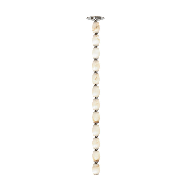 Sean Lavin Collier 36 Pendant in Bronze with Alabaster shade, 2700K, Polished Nickel