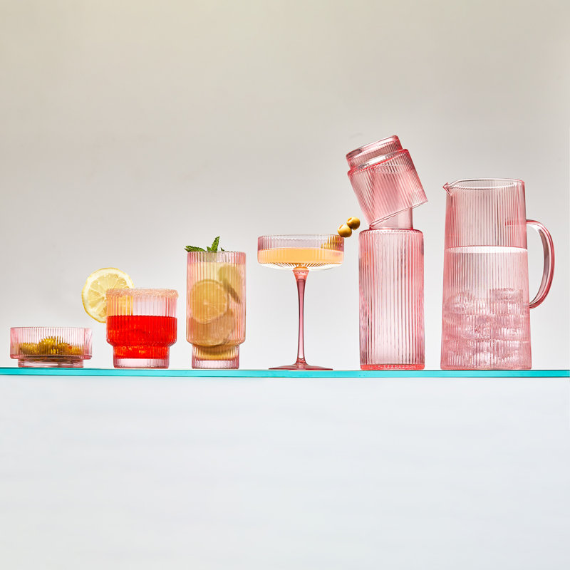 Hadley 14 oz. Ensemble de verres à whisky en cristal, Rose