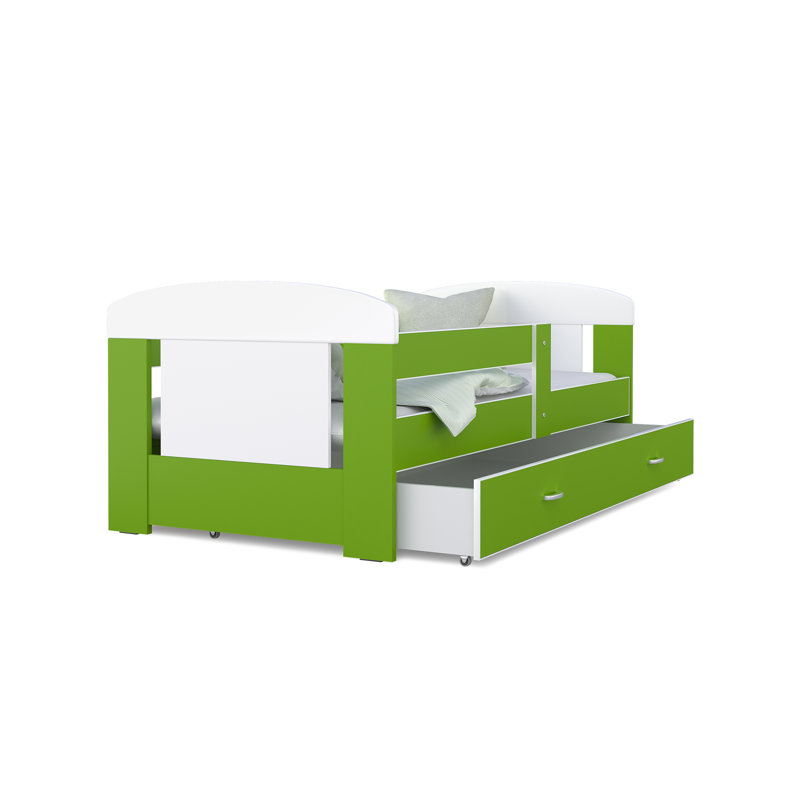 Pierre Cabin Bed with Storage Included, Green, European Toddler (80 x 160cm)