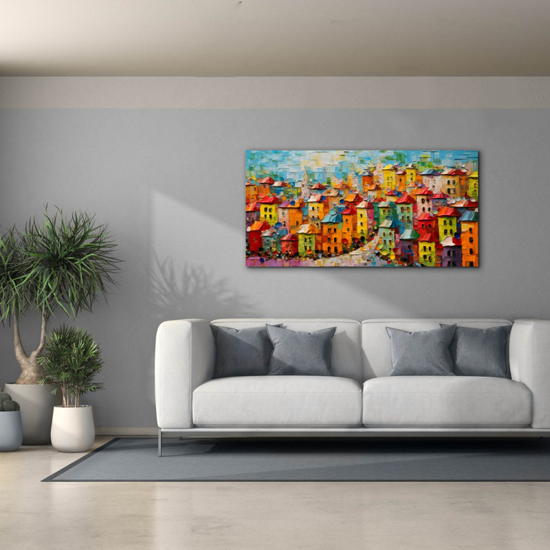 «Colorful City» par Epic Portfolio, art mural sur toile, H 30 po x l 60 po x P 1,5 po