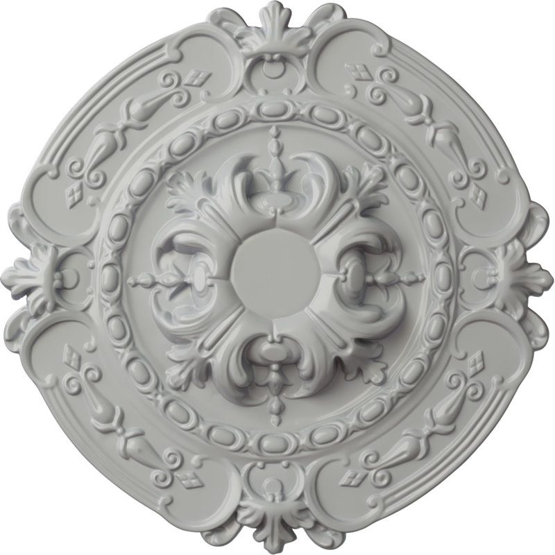 Médaillon de plafond Endurathane Southampton, DE 16 3/8 po x P 1 3/4 po (convient aux auvents jusqu'à 2 3/4 po), Givré
