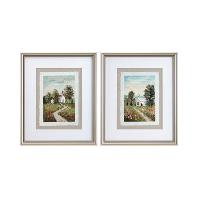 Camille 2-Piece Pastoral Framed Wall Art Prints