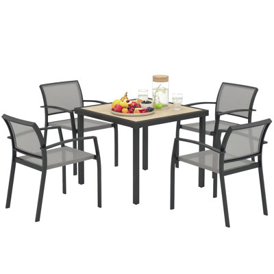 Steel Patio Dining Set Table,