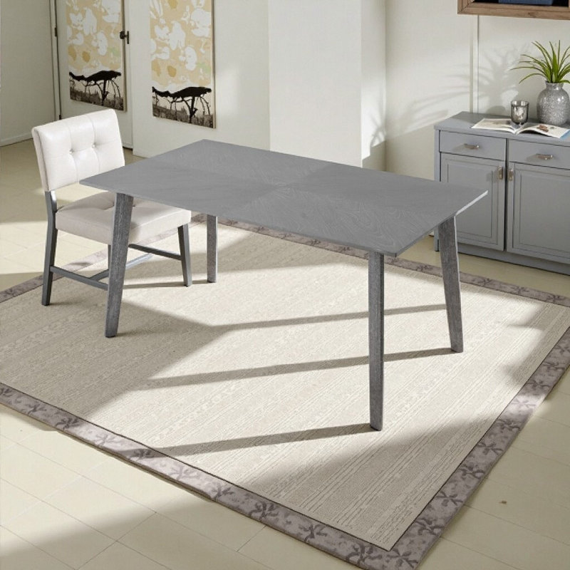 Table de salle à manger 6 places Retro Retro Table de cuisine de style campagnard et de style Mid-Century moderne, design rétro, base en H spacieuse