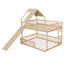 Lit superposé double au-dessus de grand lit double avec glissoire et échelle intégrée pour enfants, adolescents, maisonnette intérieure-2117467784