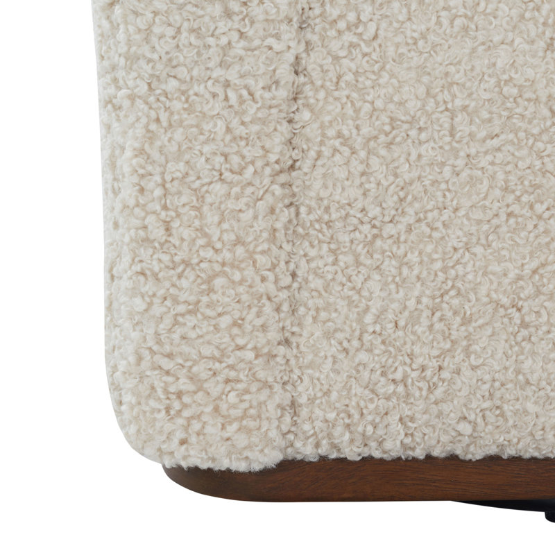 Chaise pivotante Galloway Teddy, Faux peau de mouton blanc cassé