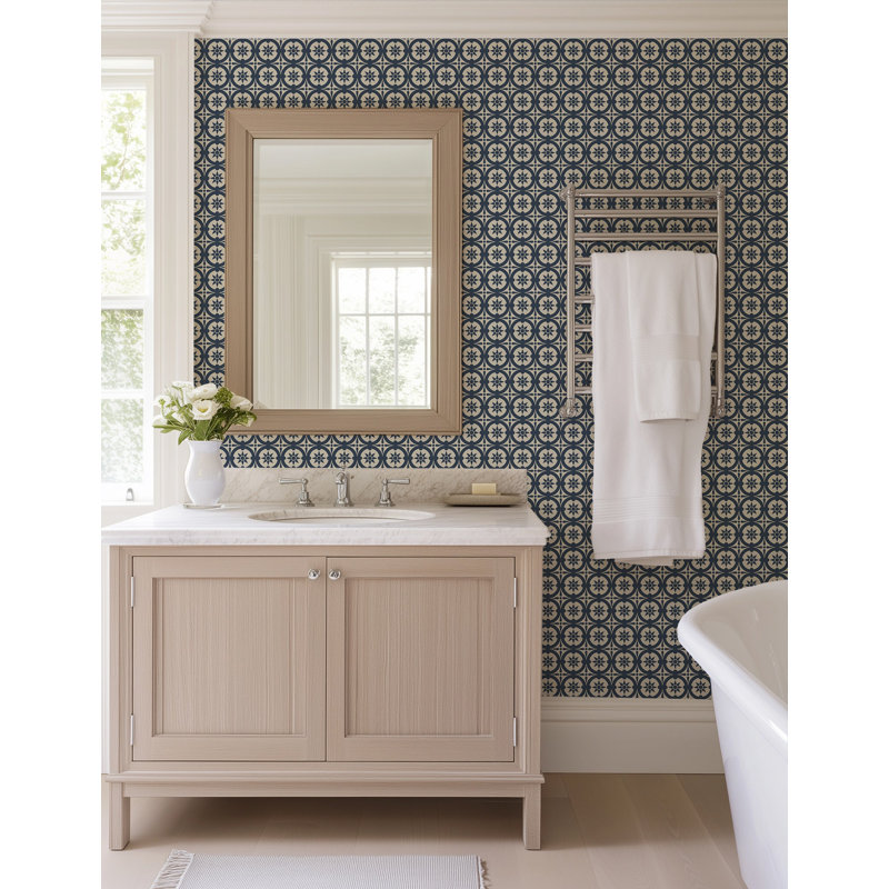 Medallion - Oxford Blue Wallpaper