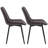 PU Leather Upholstered Dining Chairs, Modern Side Chairs with Metal Legs Brown (Set of 2)-487088041-487088042